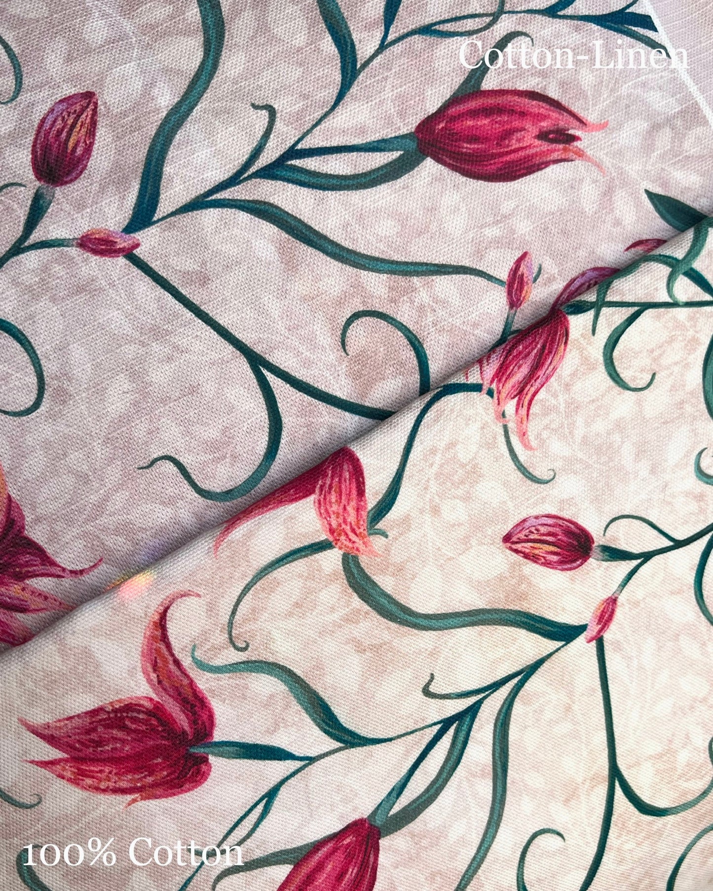 Red Helleborine 100% Cotton Tea Towel