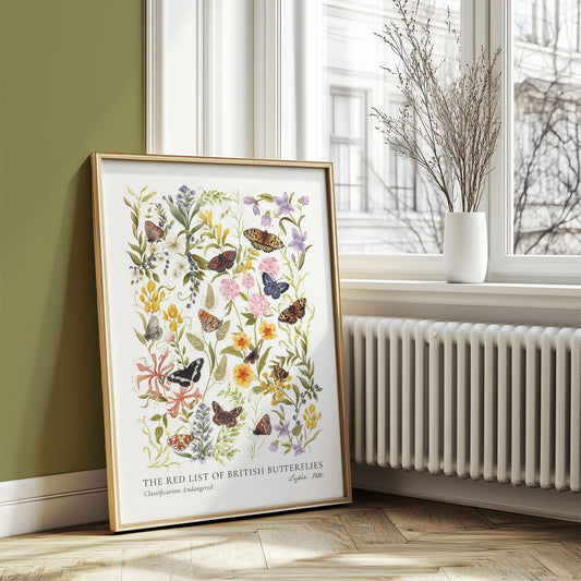 Endangered British Butterfly Heritage Fine Art Print - Lydia Hill Designs