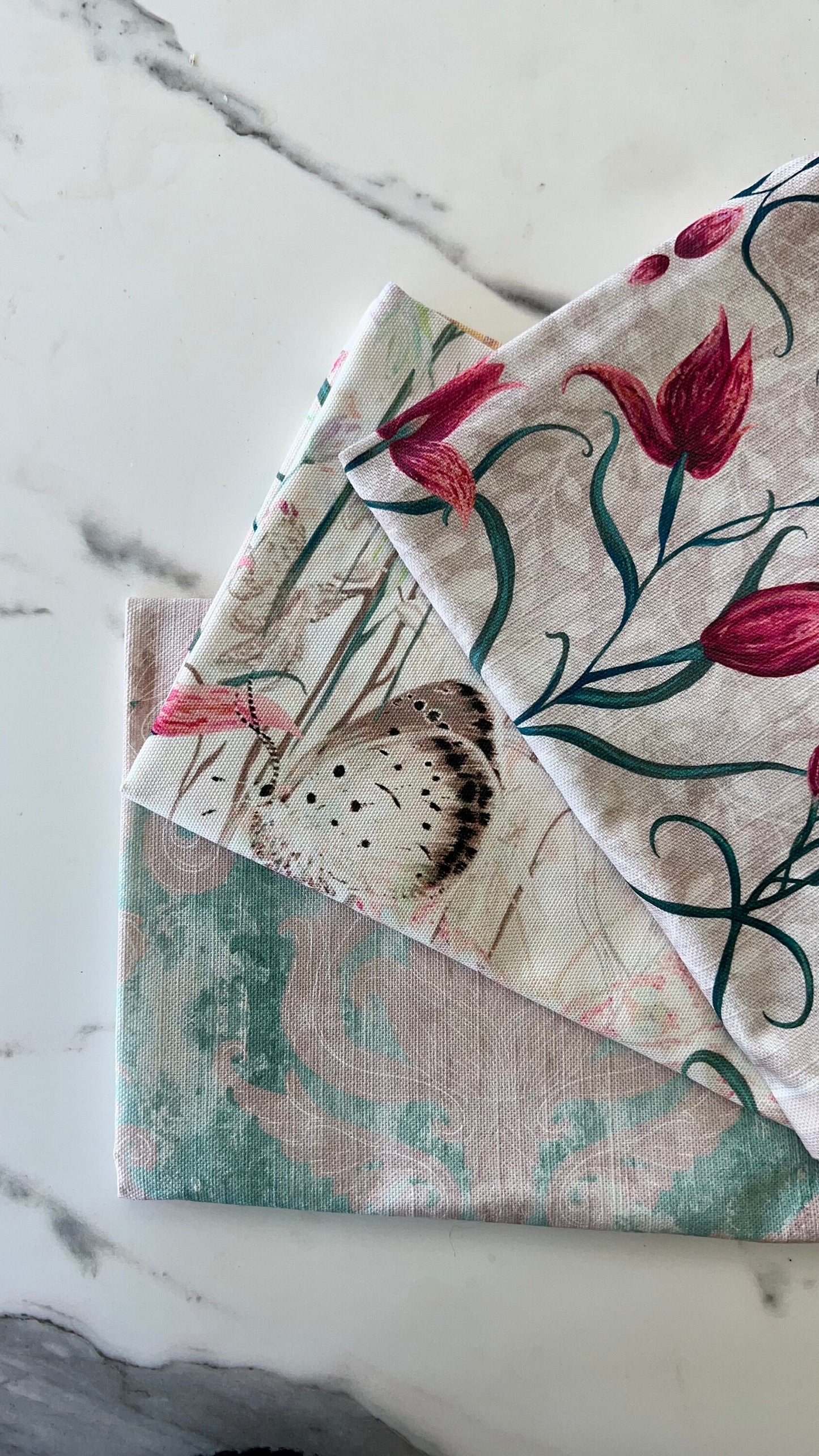 Red Helleborine 100% Cotton Tea Towel