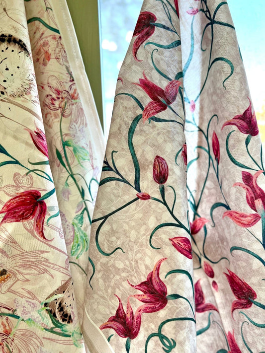 Red Helleborine 100% Cotton Tea Towel - Lydia Hill Designs