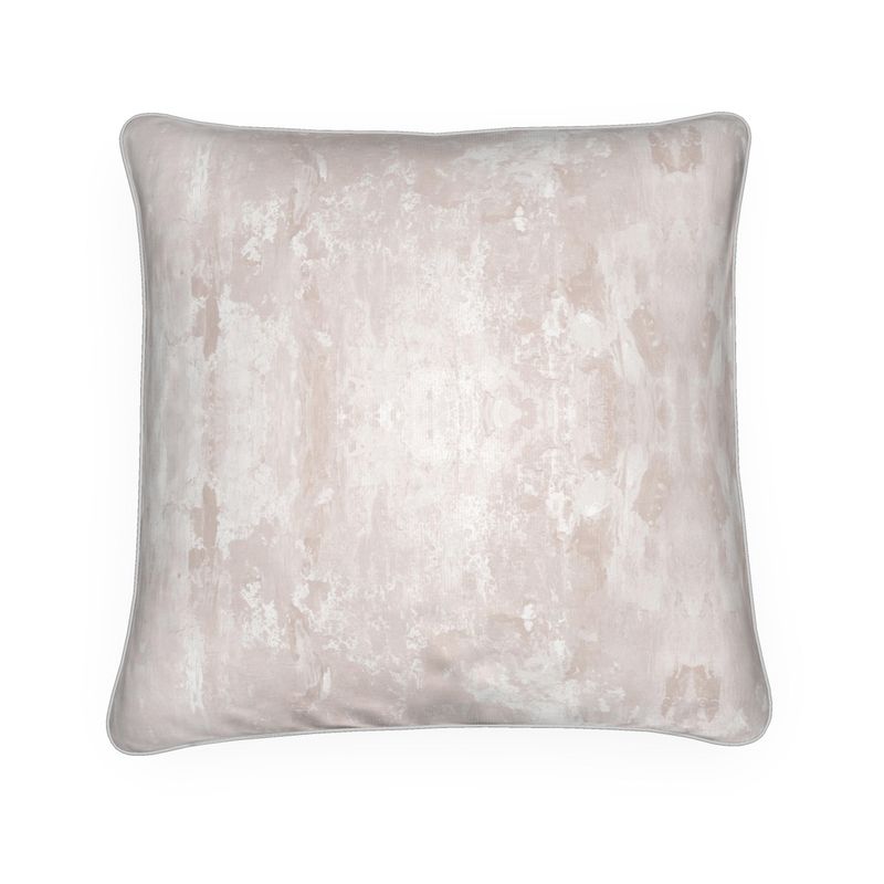 Abstract History Velvet Cushion Cover With White Piping