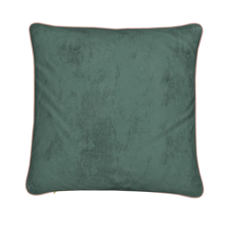 Copper Ghost Butterfly Texture Velvet Cushion Cover With Rose Piping