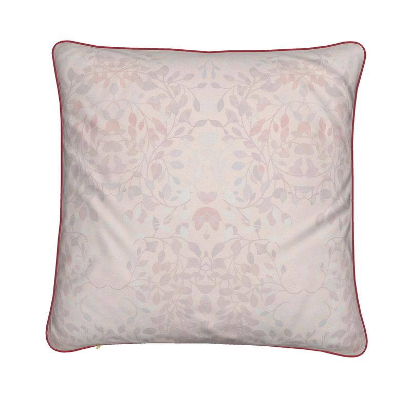 Endangered Eden Floral Butterfly Cushion Cover With Pink Piping