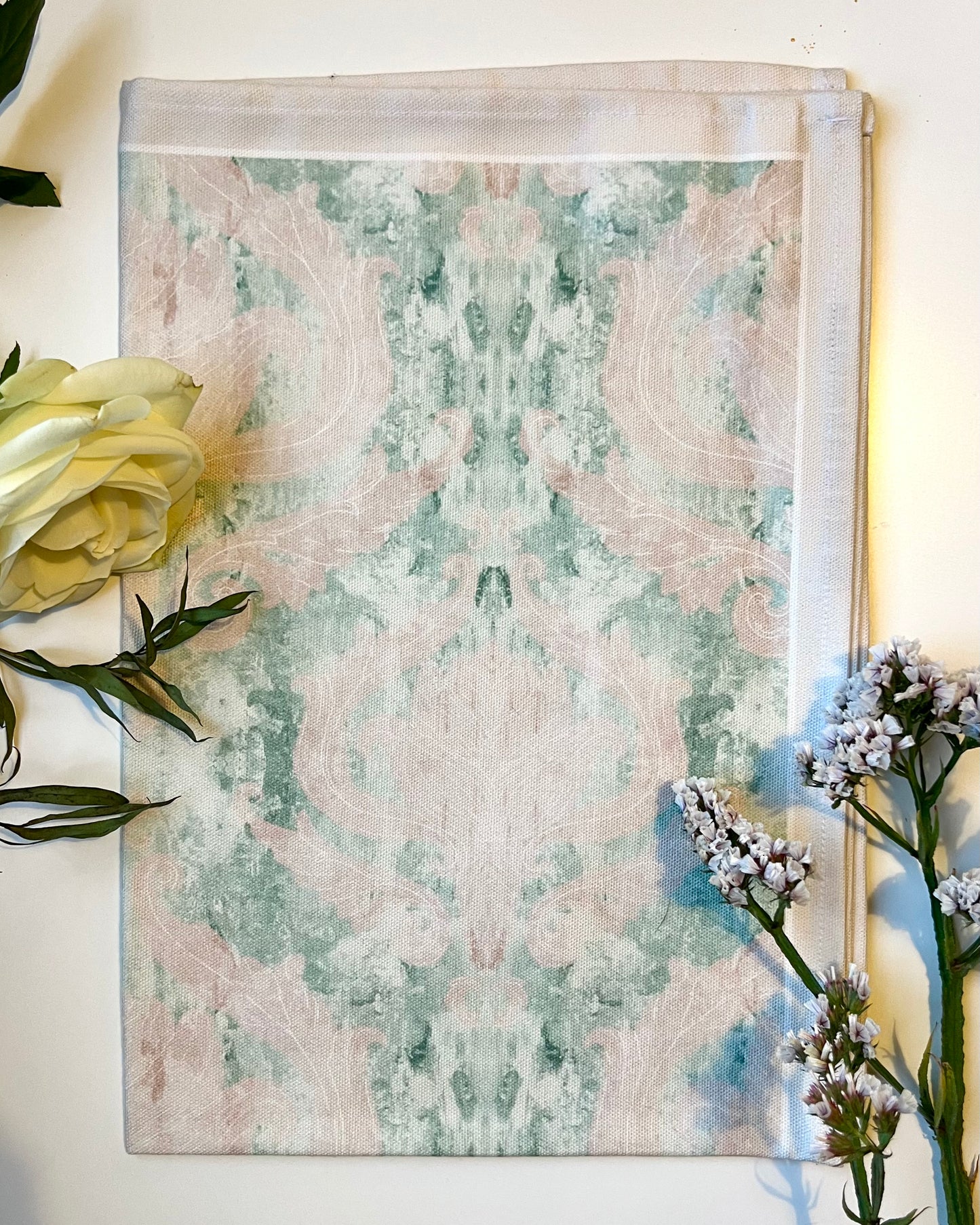 Wintergreen Damask 100% Cotton Tea Towel