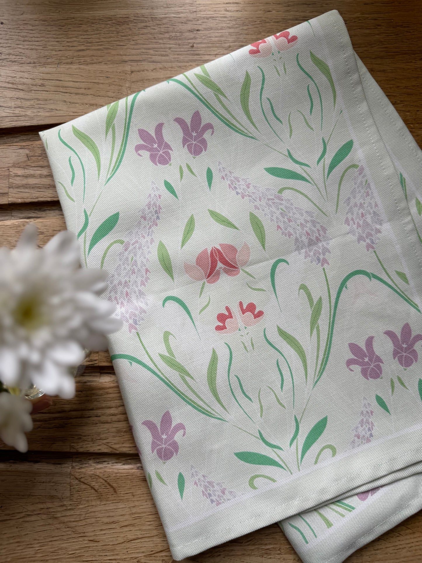 Spring Damask 100% Cotton Tea Towel