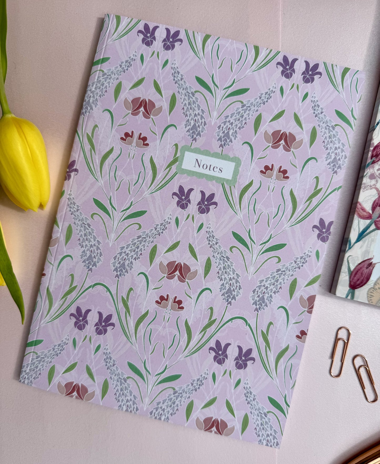 A5 Spring Damask Luxury Patterned & Lined Notebook