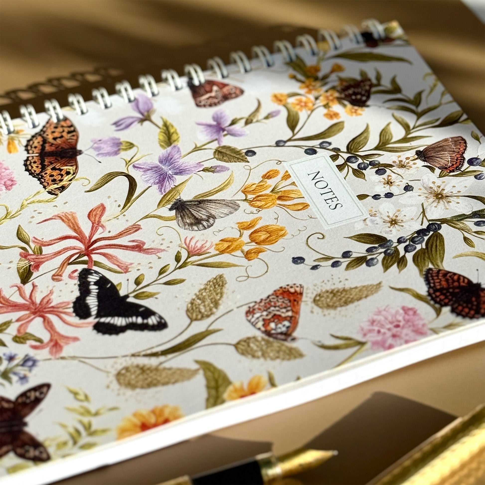 A5 Endangered British Butterfly Patterned & Lined Spiral Heritage Notebook - Lydia Hill Designs