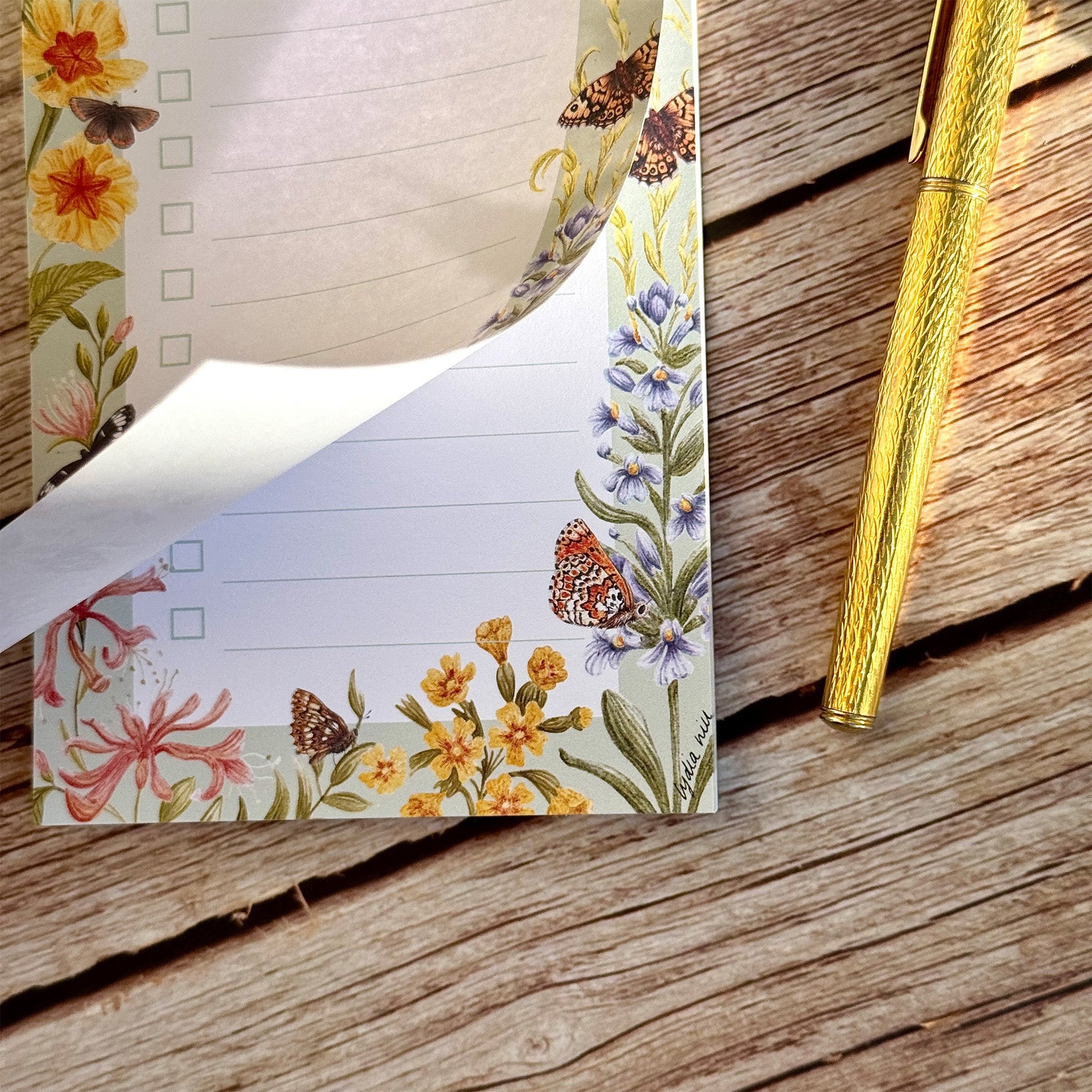 Blooming To - Do List, Patterned Heritage Notepad - Lydia Hill Designs