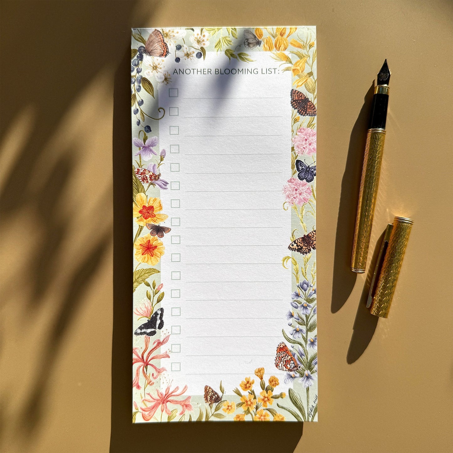 Blooming To - Do List, Patterned Heritage Notepad - Lydia Hill Designs