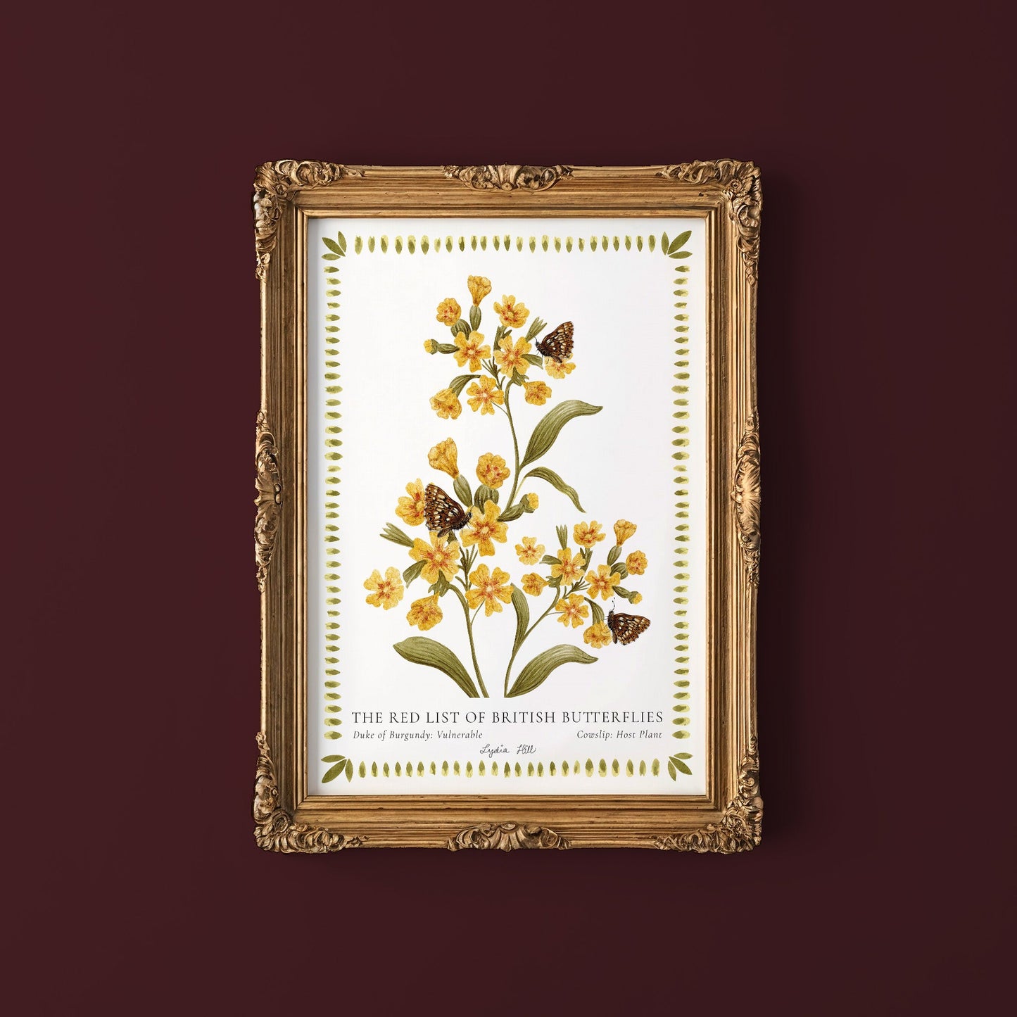 Duke of Burgundy British Butterfly, Heritage Fine Art Archival Print - Lydia Hill Designs