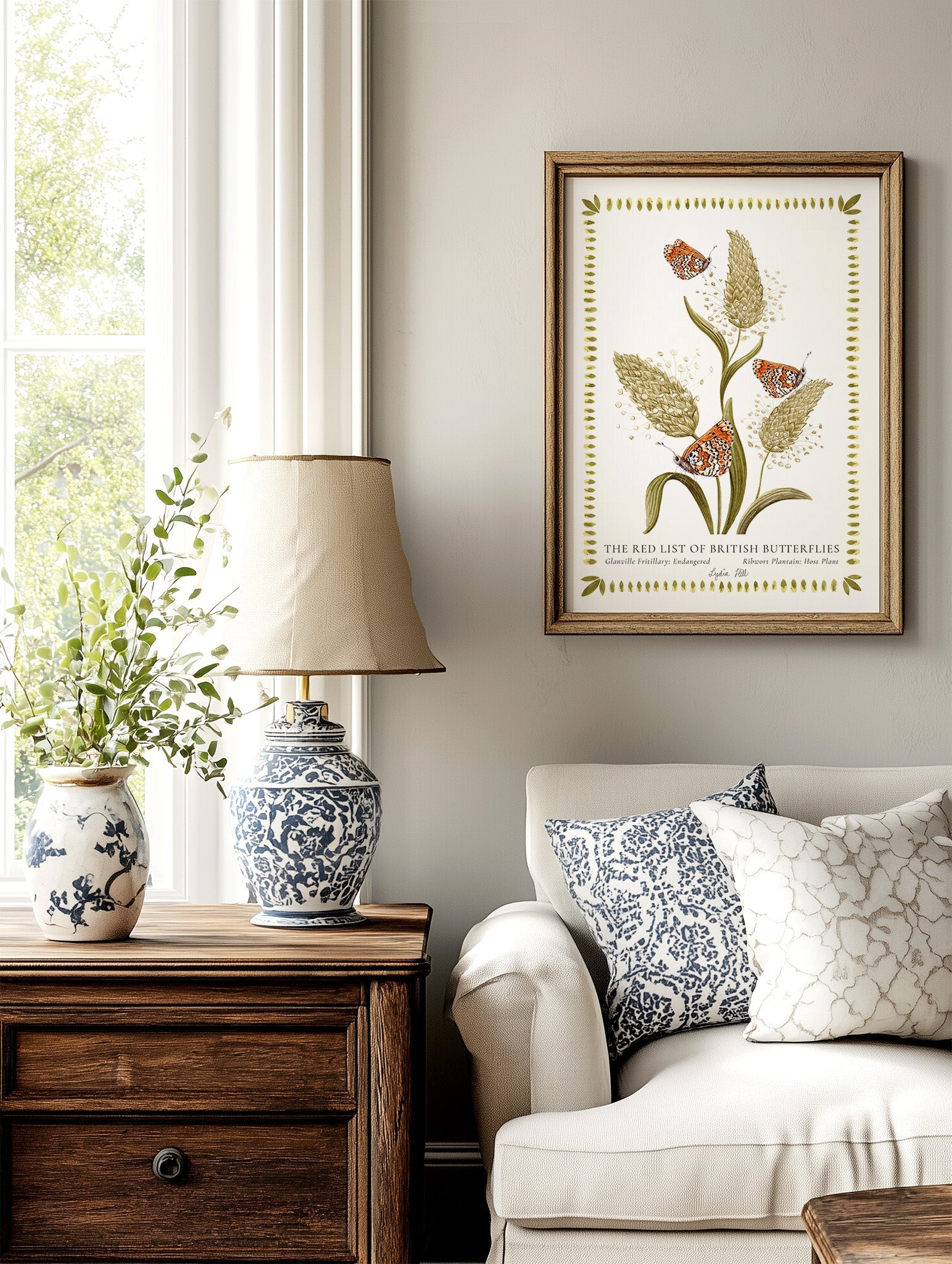 Glanville Fritillary British Butterfly, Heritage Fine Art Archival Print - Lydia Hill Designs