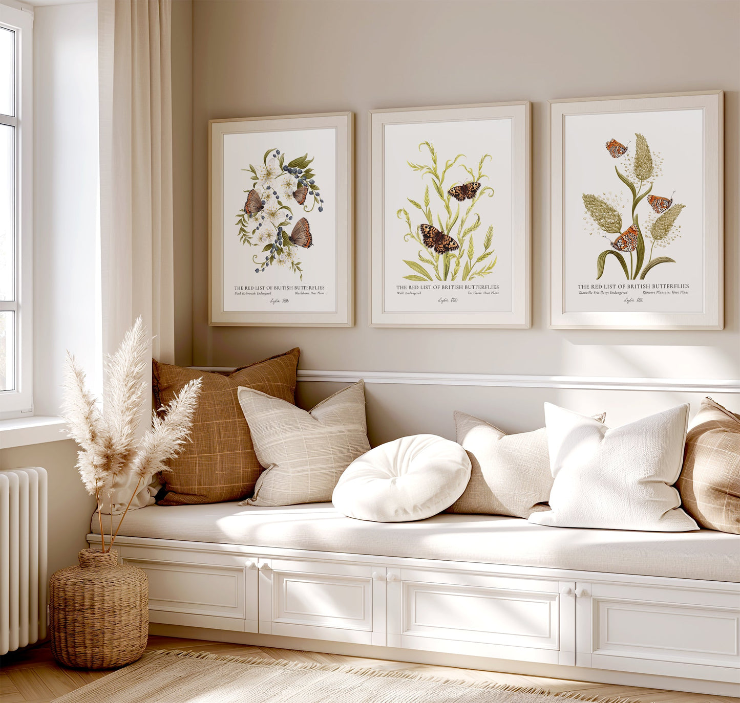 Glanville Fritillary British Butterfly, Heritage Fine Art Archival Print - Lydia Hill Designs