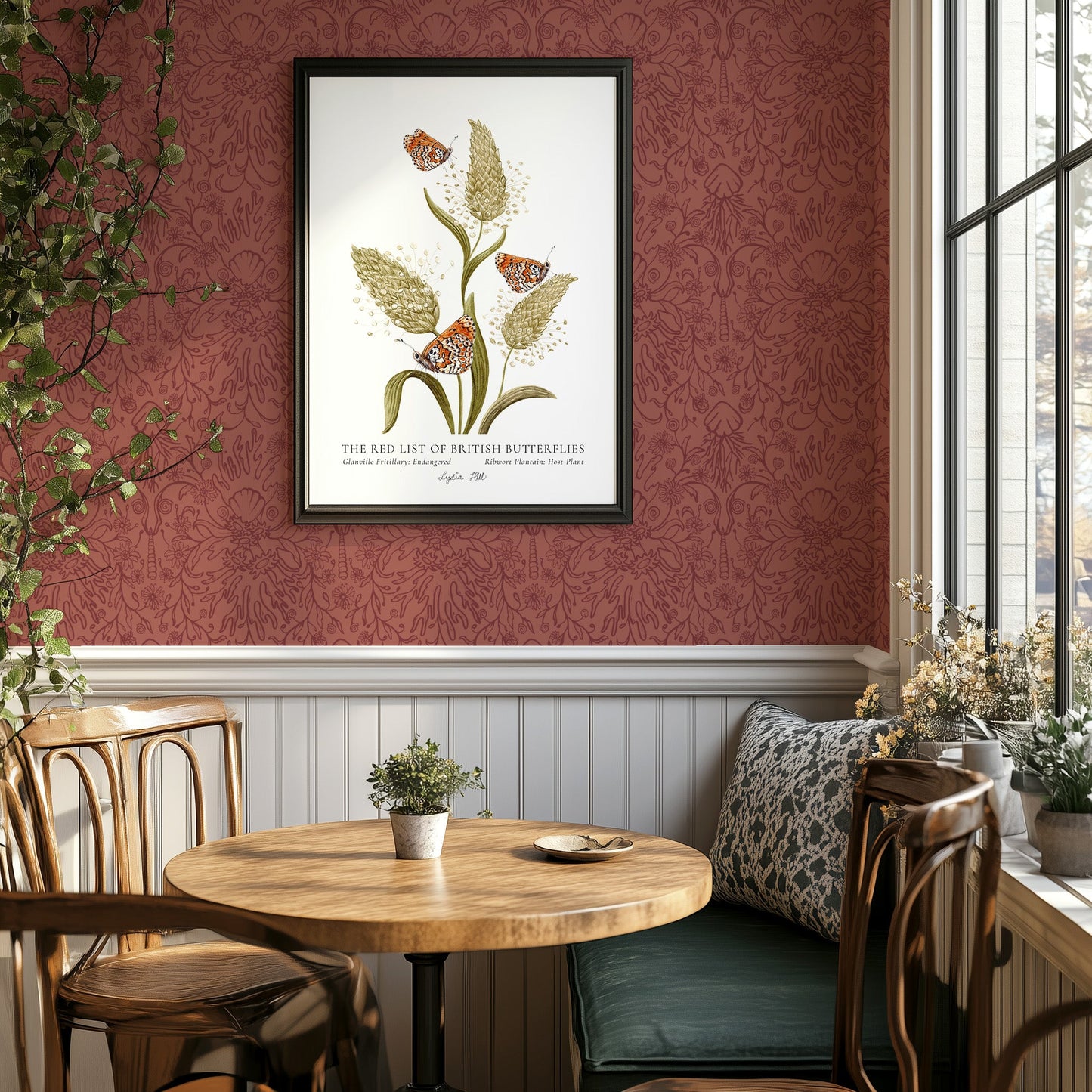 Glanville Fritillary British Butterfly, Heritage Fine Art Archival Print - Lydia Hill Designs