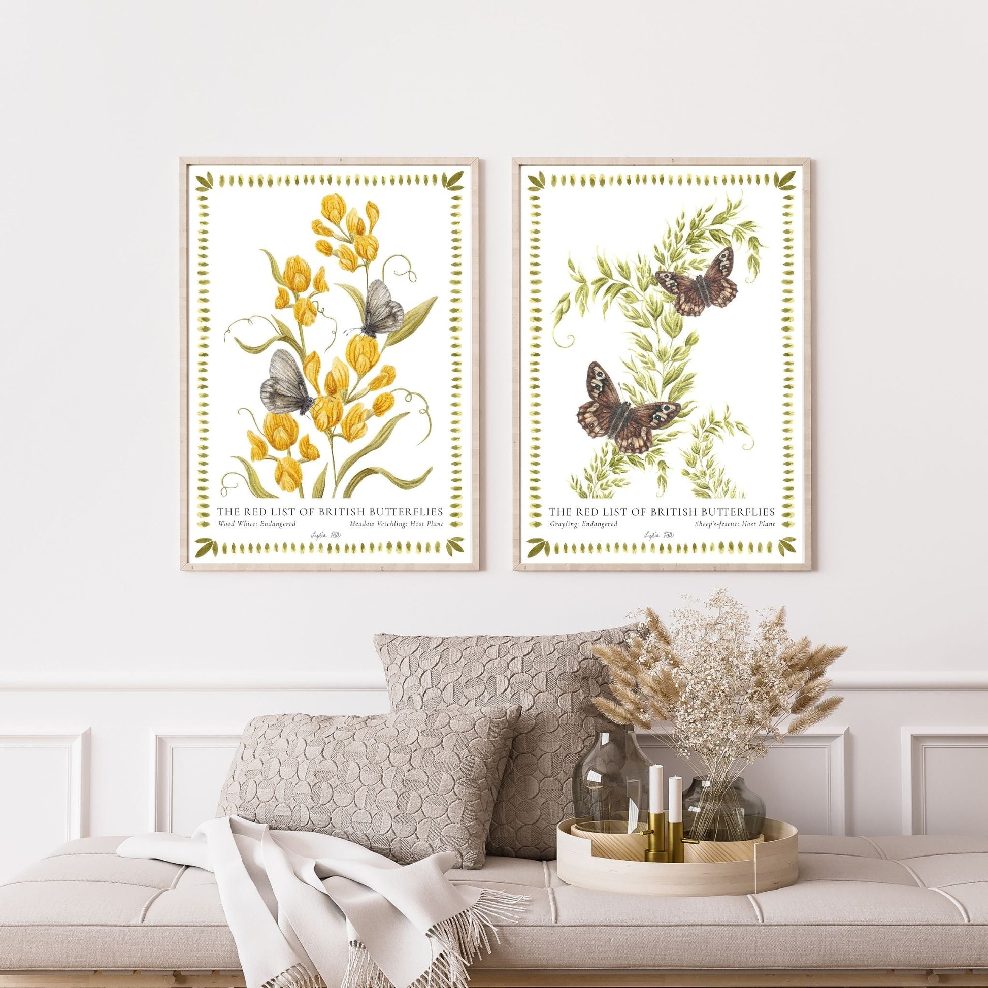 Grayling British Butterfly, Heritage Fine Art Archival Print - Lydia Hill Designs