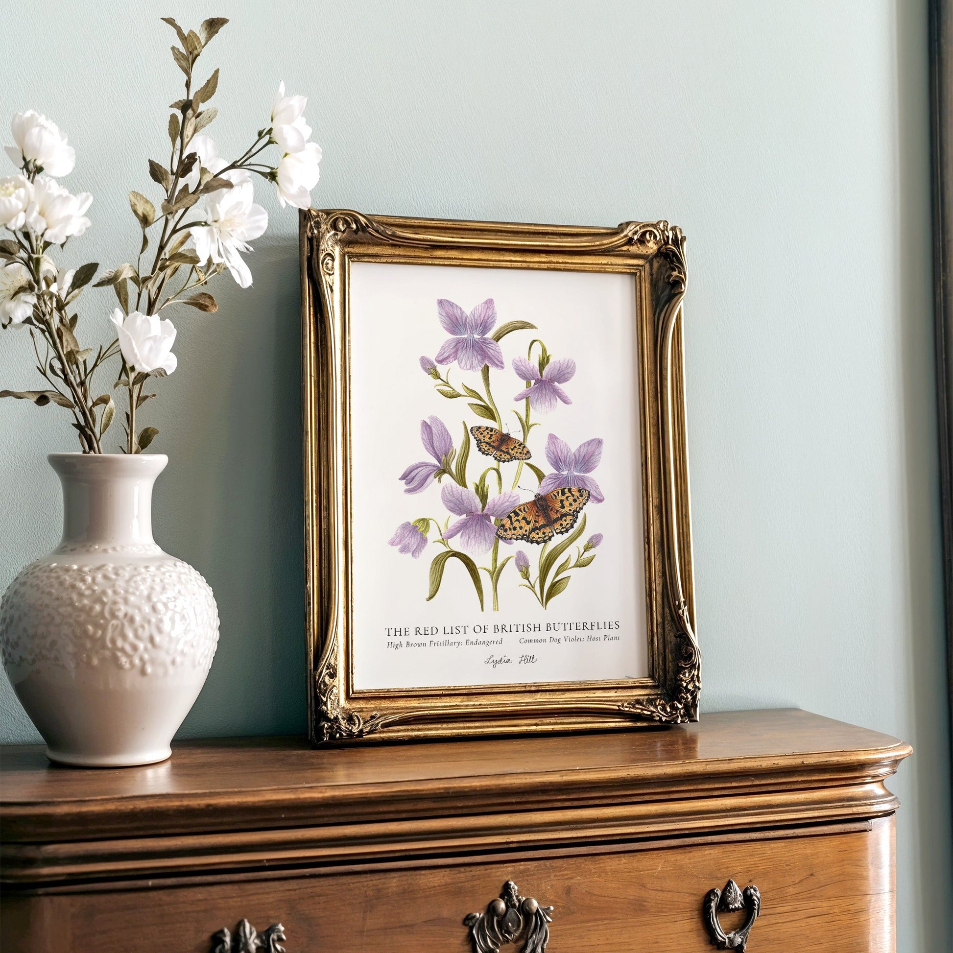 High Brown Fritillary British Butterfly, Heritage Fine Art Archival Print - Lydia Hill Designs