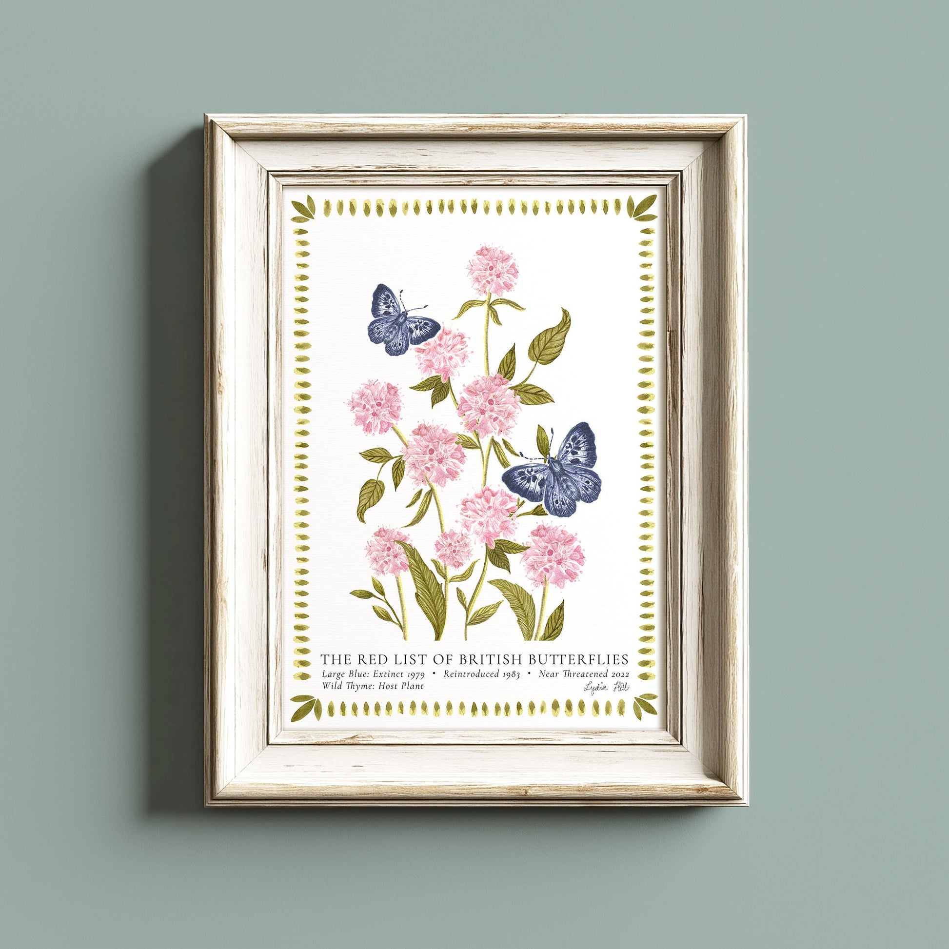 Large Blue British Butterfly, Heritage Fine Art Archival Print - Lydia Hill Designs