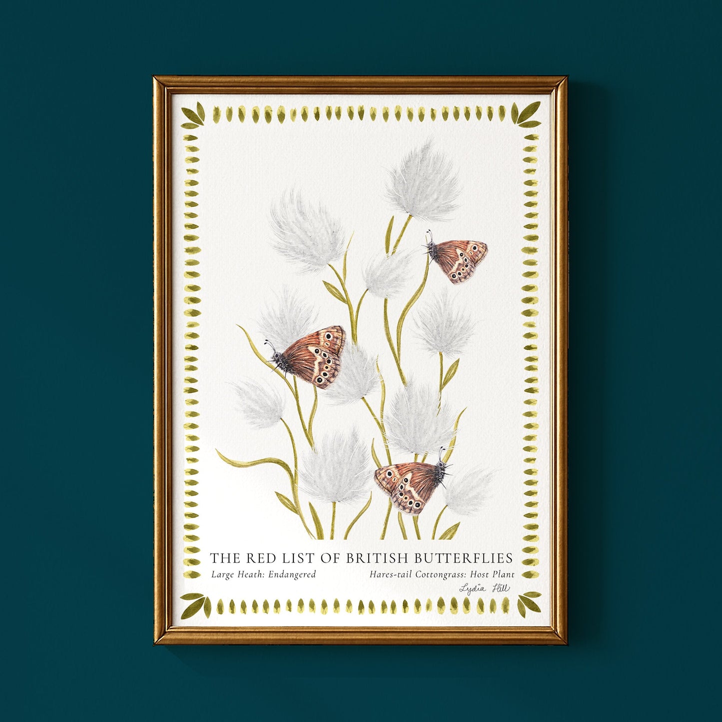 Large Heath British Butterfly, Heritage Fine Art Archival Print - Lydia Hill Designs