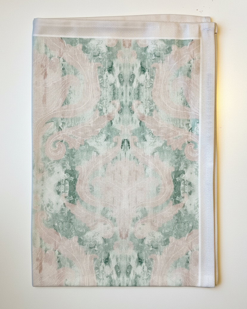 Wintergreen Damask 100% Cotton Tea Towel