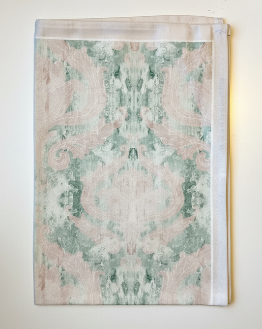 Wintergreen Damask 100% Cotton Tea Towel