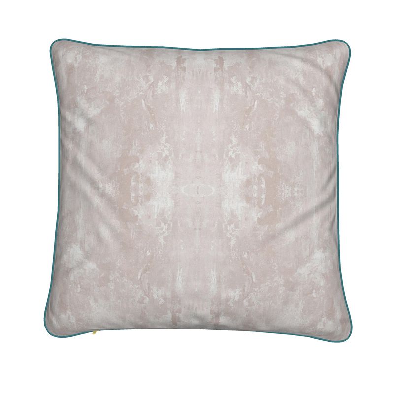 Wintergreen Damask Velvet Cushion Cover With Kingfisher Piping - Lydia Hill Designs