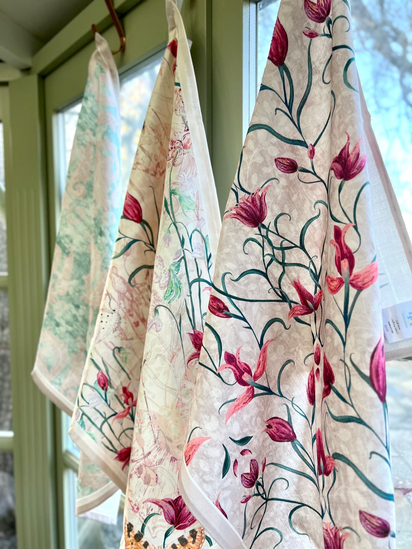 Red Helleborine 100% Cotton Tea Towel