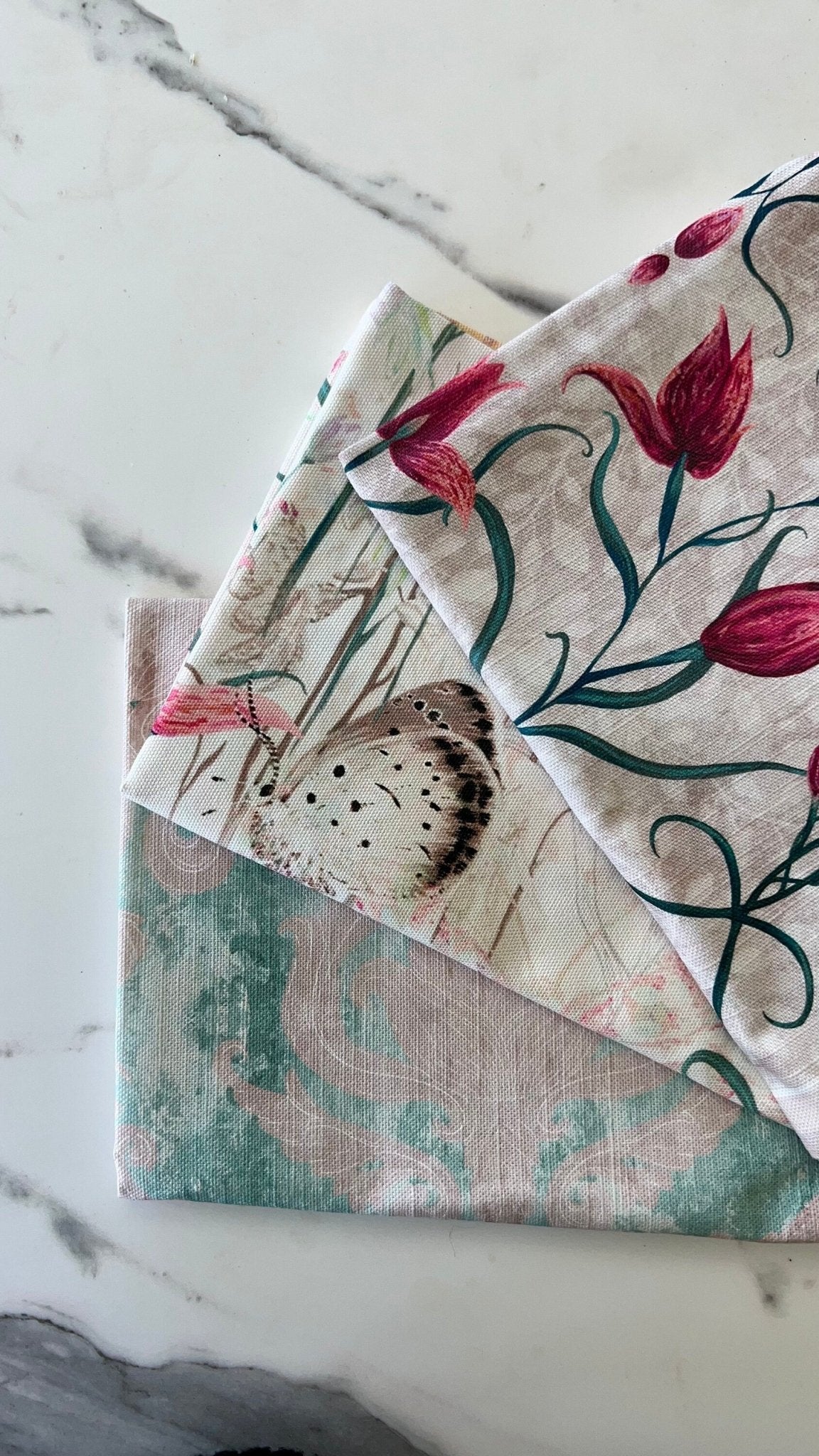 Red Helleborine 100% Cotton Tea Towel - Lydia Hill Designs