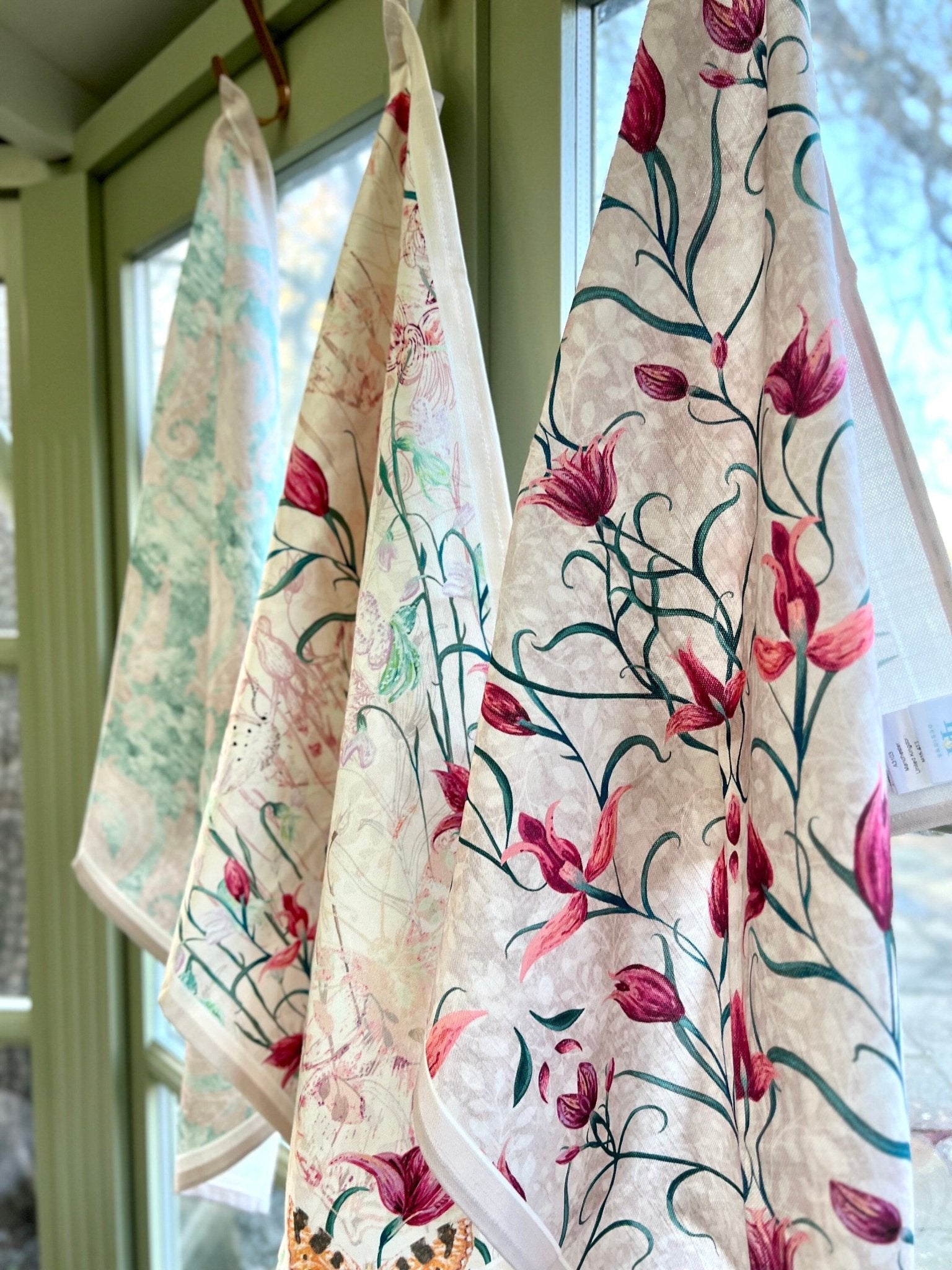 Red Helleborine 100% Cotton Tea Towel - Lydia Hill Designs