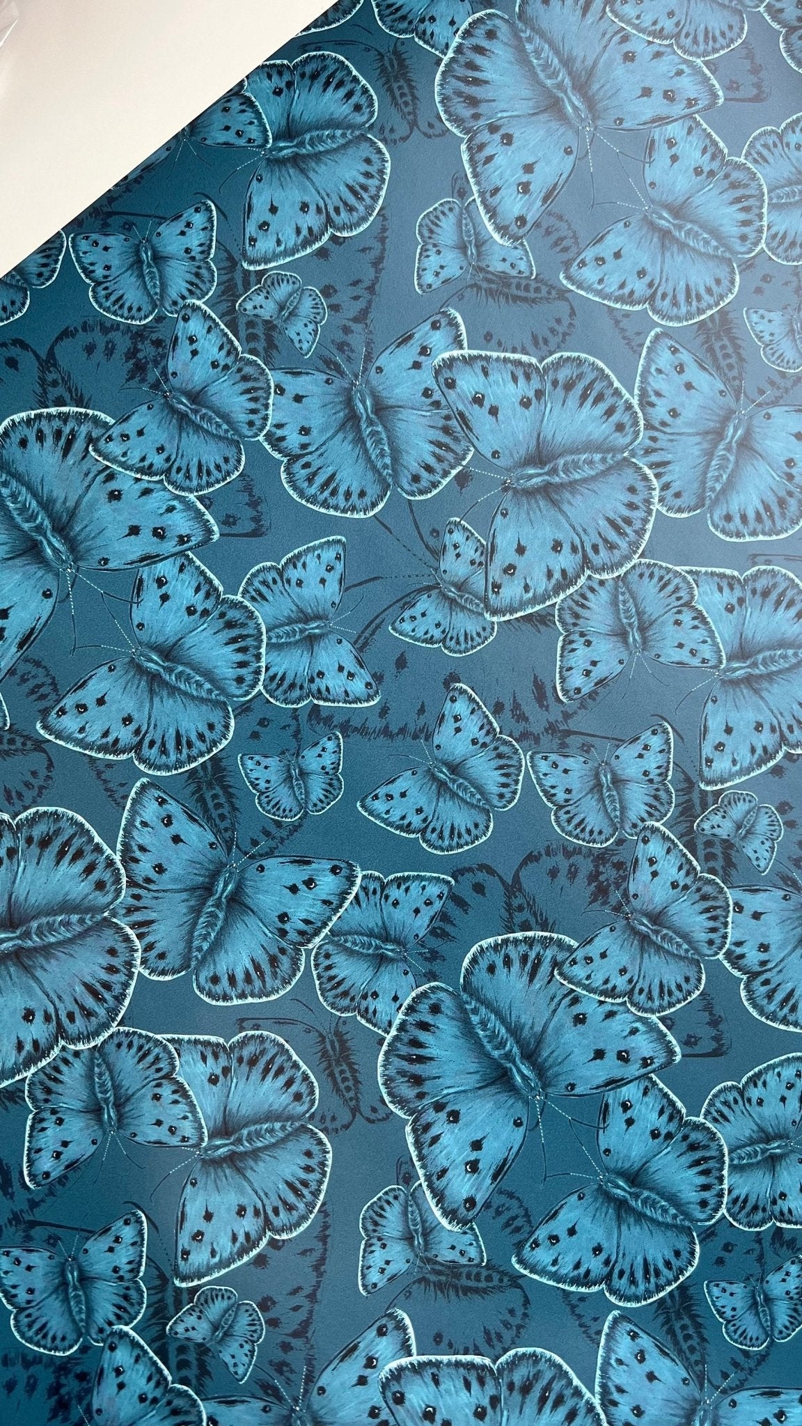 Teal Butterfly Wrapping Paper Sheet - Christmas Gift Wrap - Birthday Wrapping Paper - Nature Jewel Toned Teal Wrap - Lydia Hill Designs