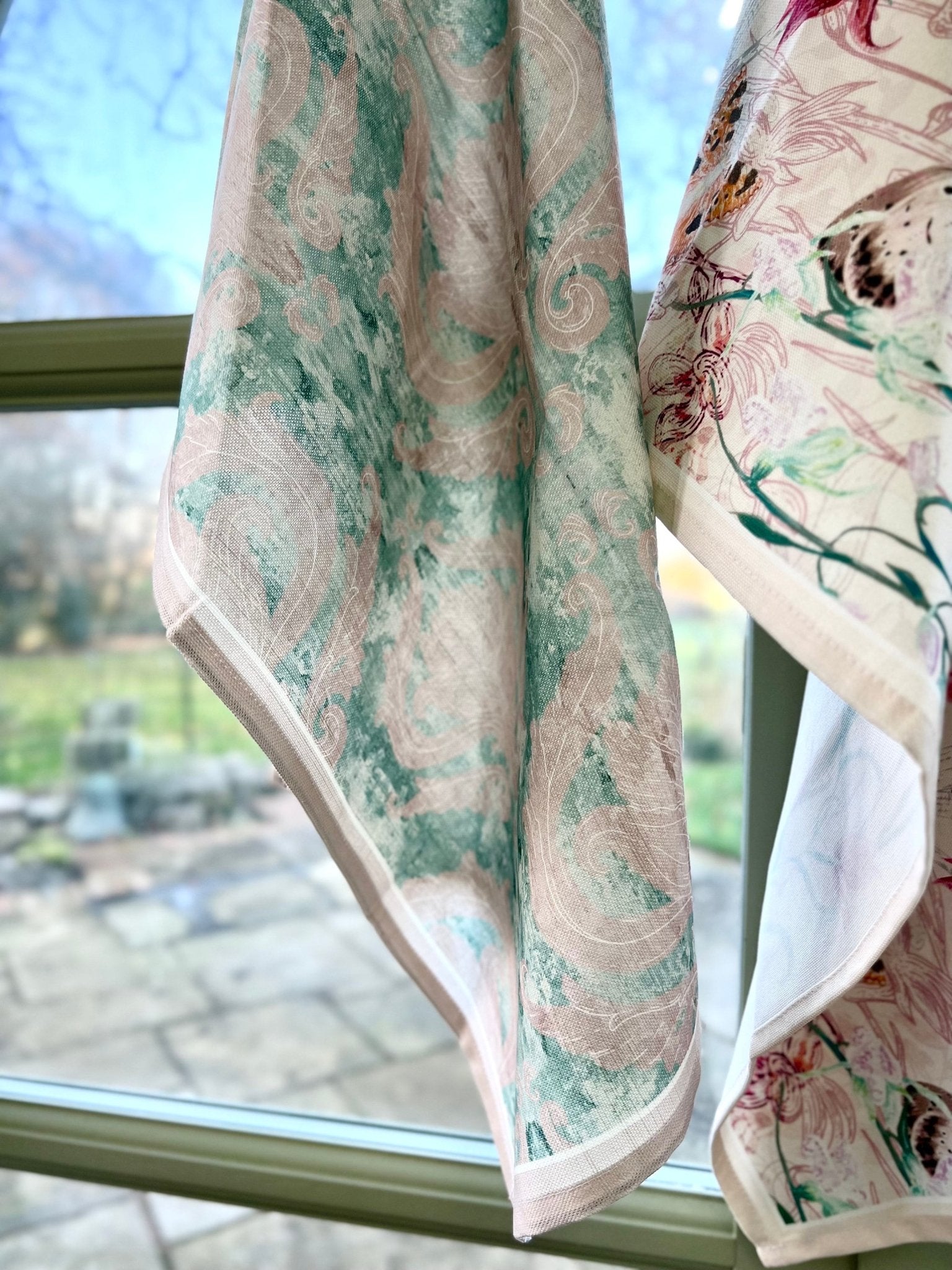 Wintergreen Damask 100% Cotton Tea Towel - Lydia Hill Designs